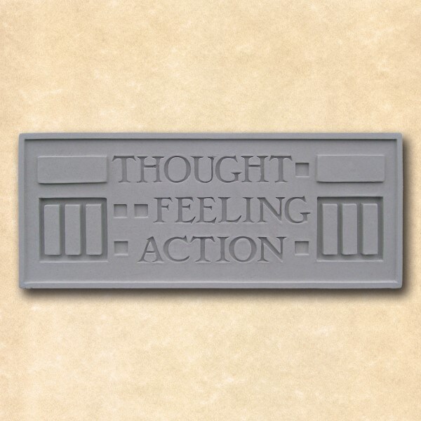 Stone Garden Plaque - Thought Feeling Action Frank Lloyd Wright